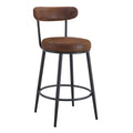 Fashionable Ergonomic Bar Chairs with Brown Technology Fabric