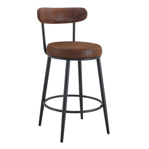 Fashionable Ergonomic Bar Chairs with Brown Technology Fabric