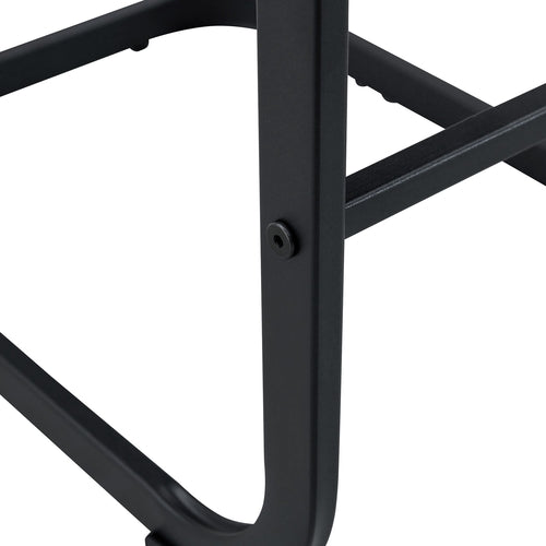 Modern Brown Tech Fabric Bar Stool Set of 2 with Black Metal Legs -