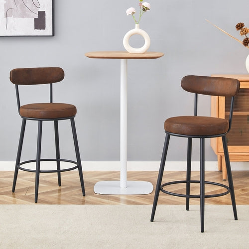 Fashionable Ergonomic Bar Chairs with Brown Technology Fabric