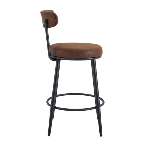 Fashionable Ergonomic Bar Chairs with Brown Technology Fabric