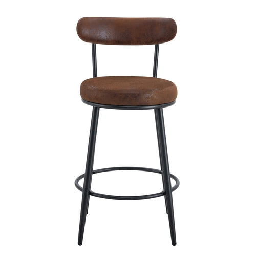 Fashionable Ergonomic Bar Chairs with Brown Technology Fabric