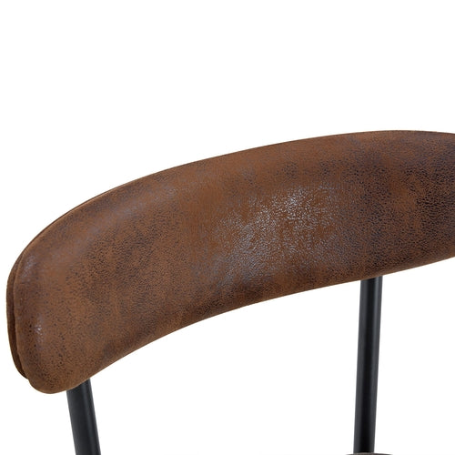 Fashionable Ergonomic Bar Chairs with Brown Technology Fabric