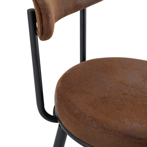 Fashionable Ergonomic Bar Chairs with Brown Technology Fabric