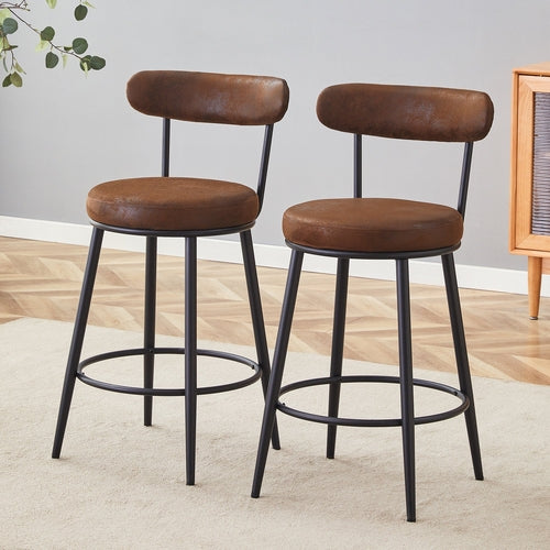 Fashionable Ergonomic Bar Chairs with Brown Technology Fabric