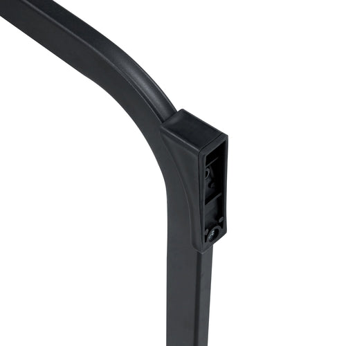 Modern Brown Tech Fabric Bar Stool Set of 2 with Black Metal Legs -